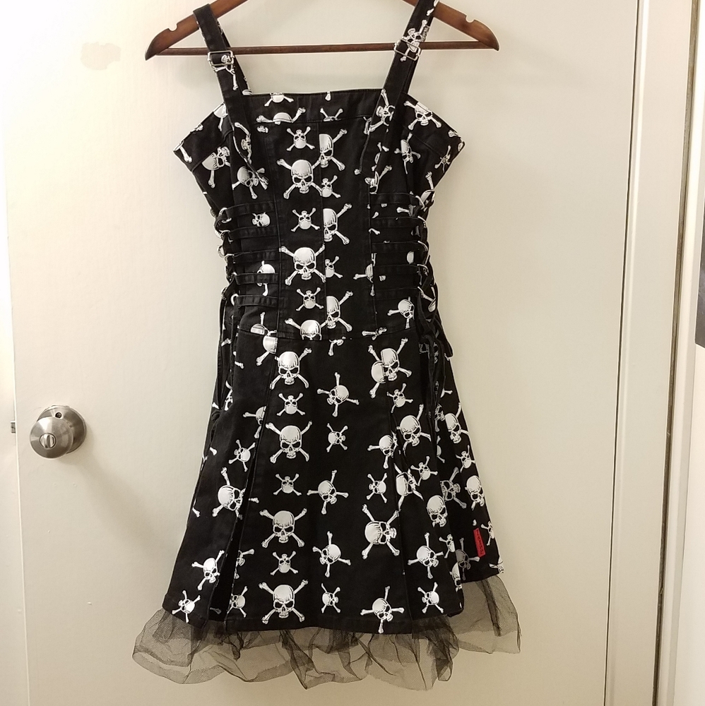Vintage Rare Tripp NYC Skull Corset Dress - Free Ship!